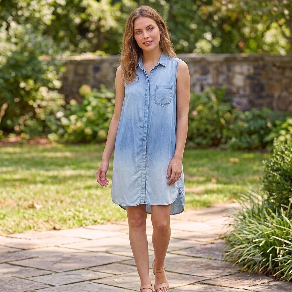 Beachlunchlounge size L ombré shirt dress.